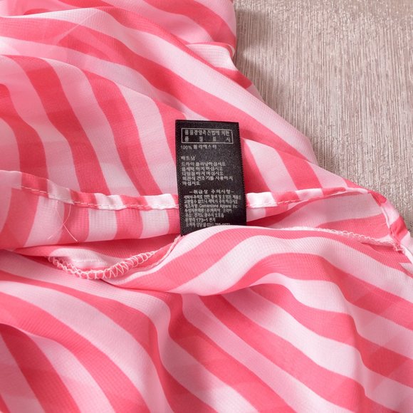 Papaya Sheer Pink Stripe Front Pocket Tank Top Size Small - Picture 6 of 7